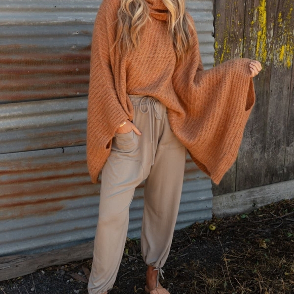 Three Bird Nest Sweaters - Three Bird Nest Turtleneck Sweater Poncho